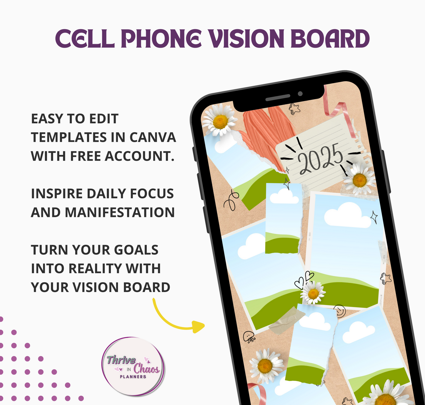 Cell Phone Vision Board Canva Templates