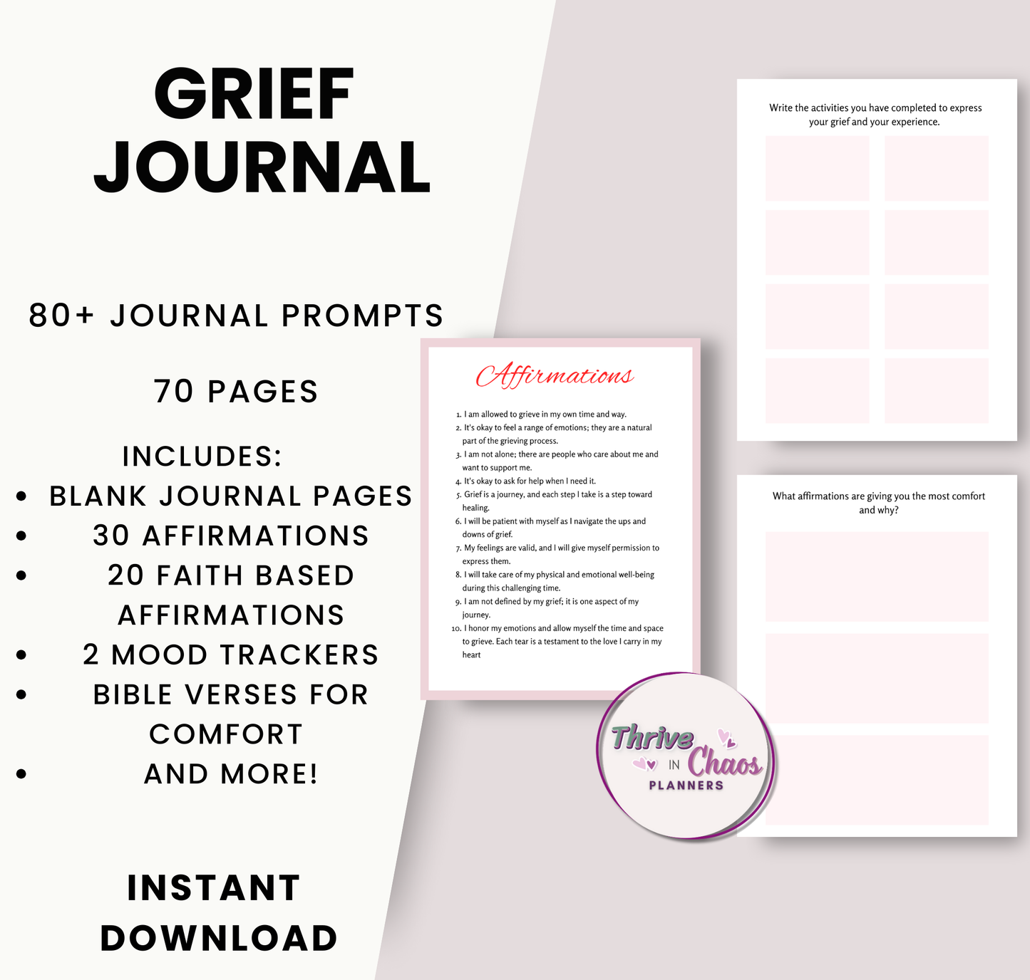 Reflection Journal for Coping with Grief