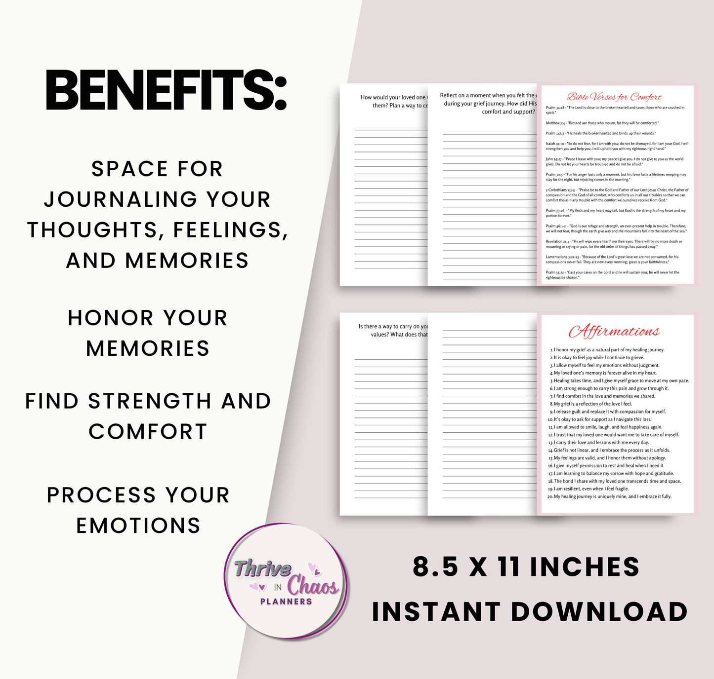 Reflection Journal for Coping with Grief