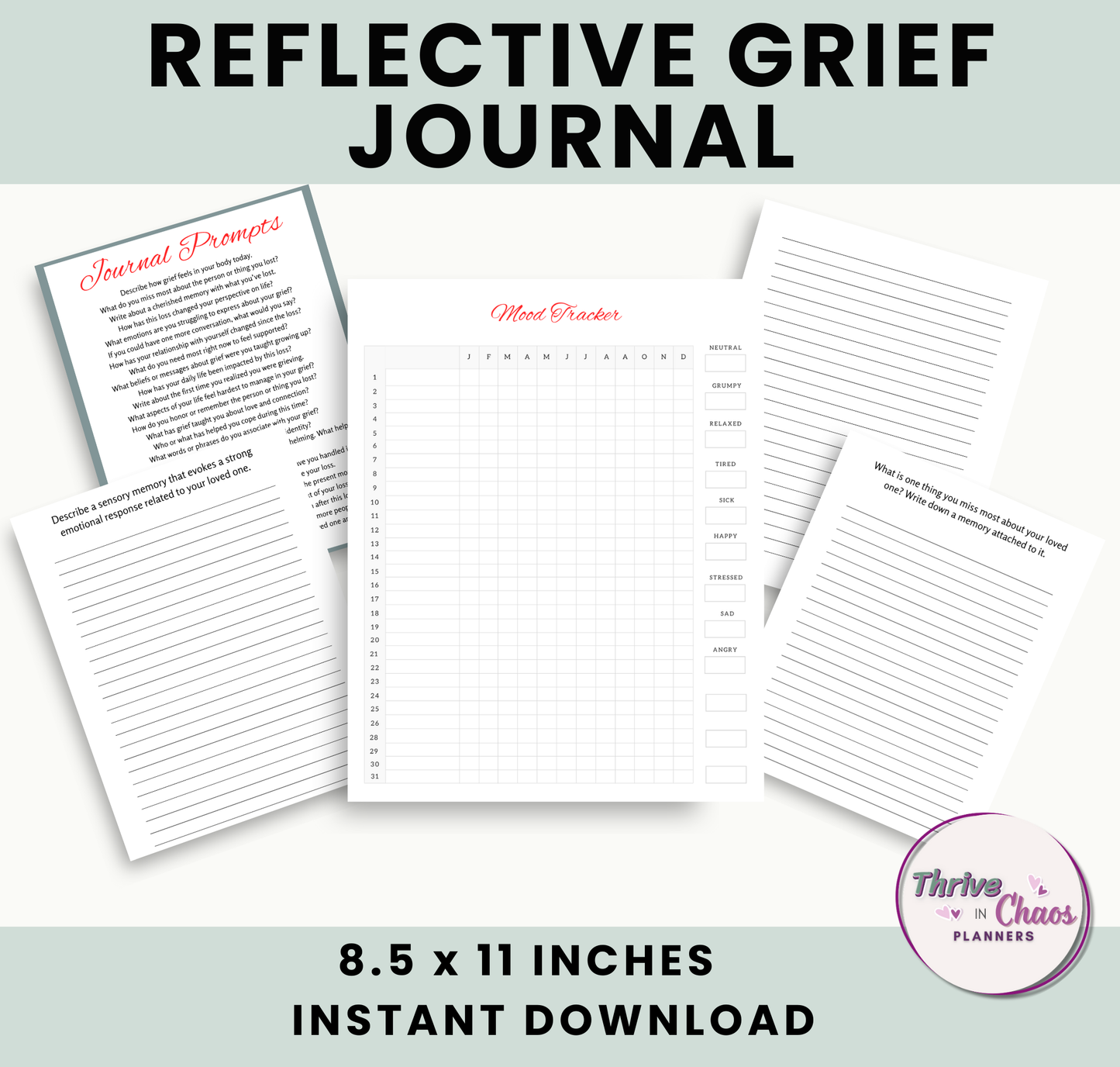 Reflective Journal for Coping with Grief