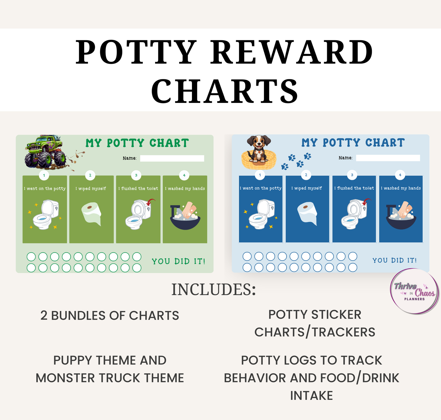 Potty Training Chart for Boys Printable