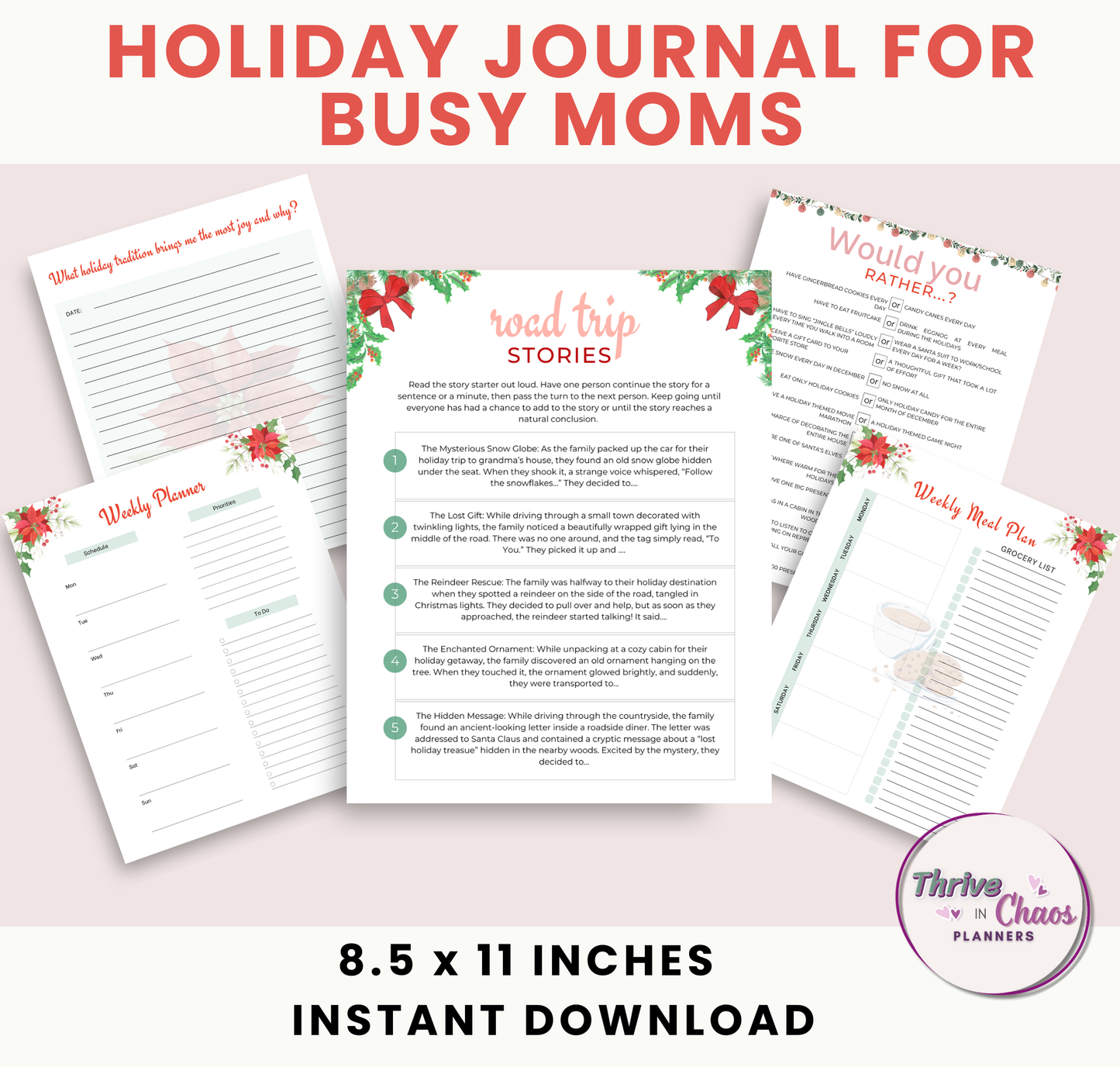 Holiday Haven: Self-Care Planner for Moms, Self-Care Journal