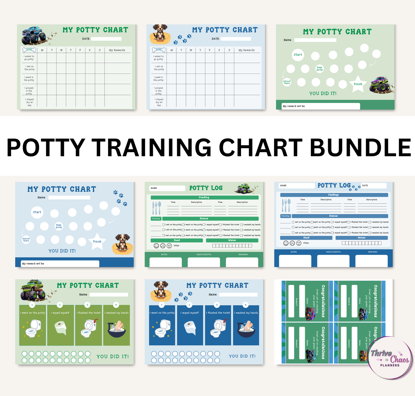 Potty Training Chart for Boys Printable