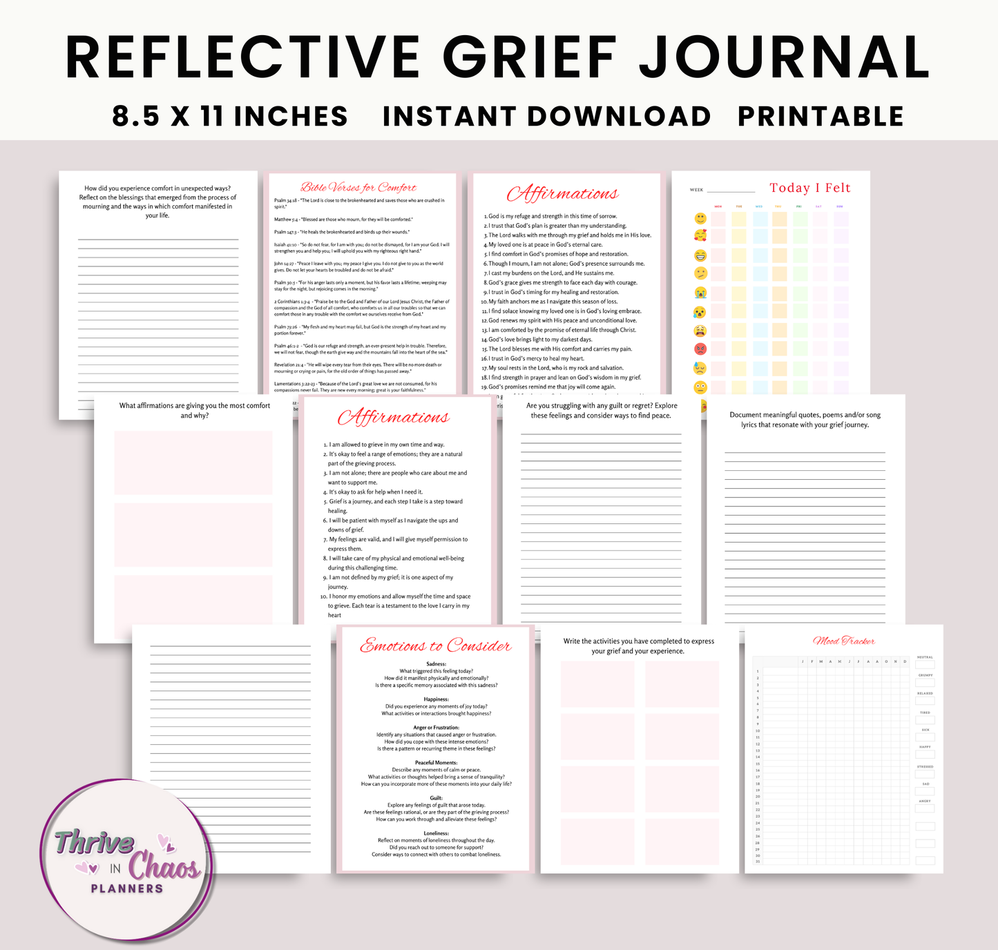 Reflection Journal for Coping with Grief