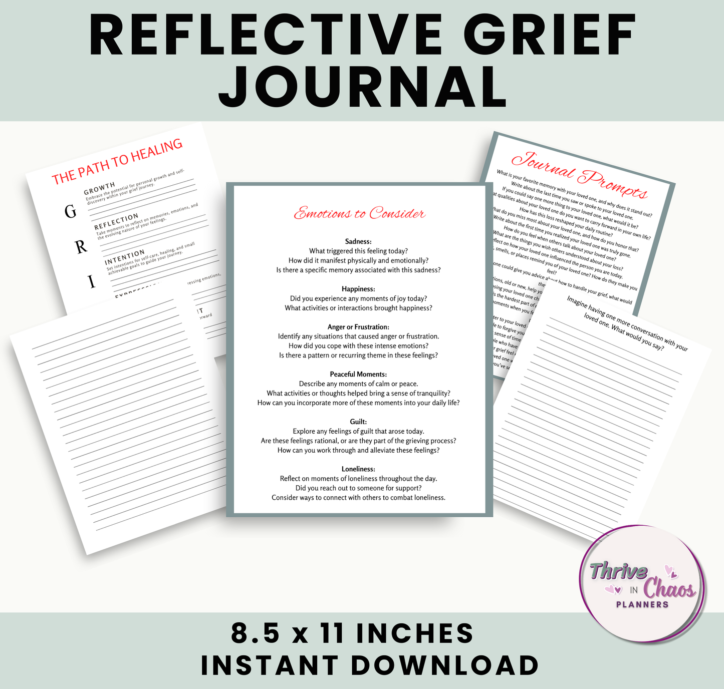Reflective Journal for Coping with Grief