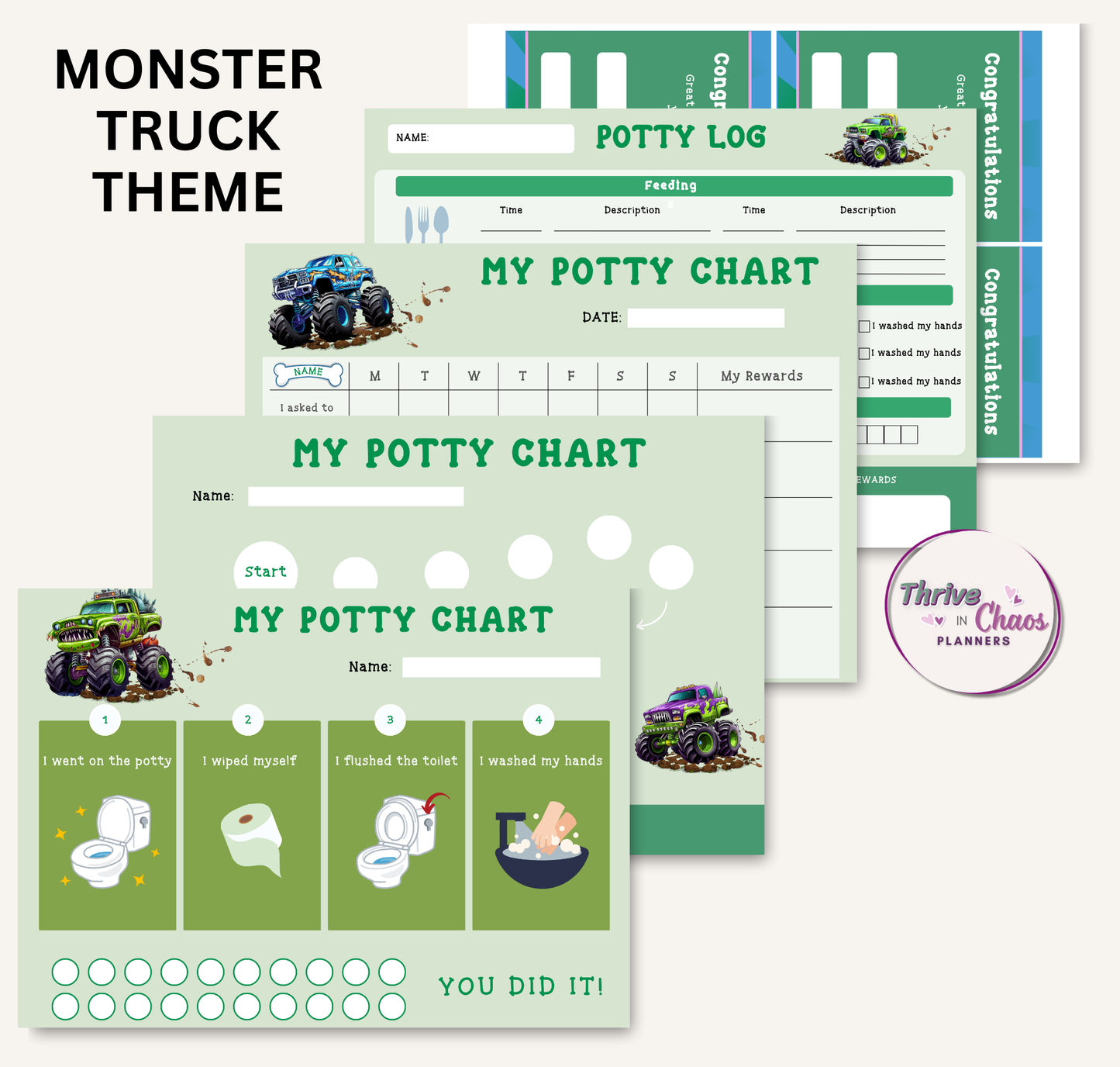 Potty Training Chart for Boys Printable