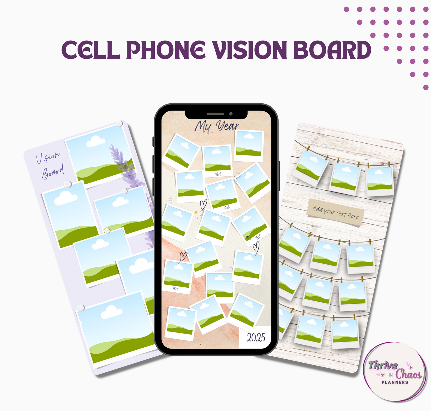 Cell Phone Vision Board Canva Templates