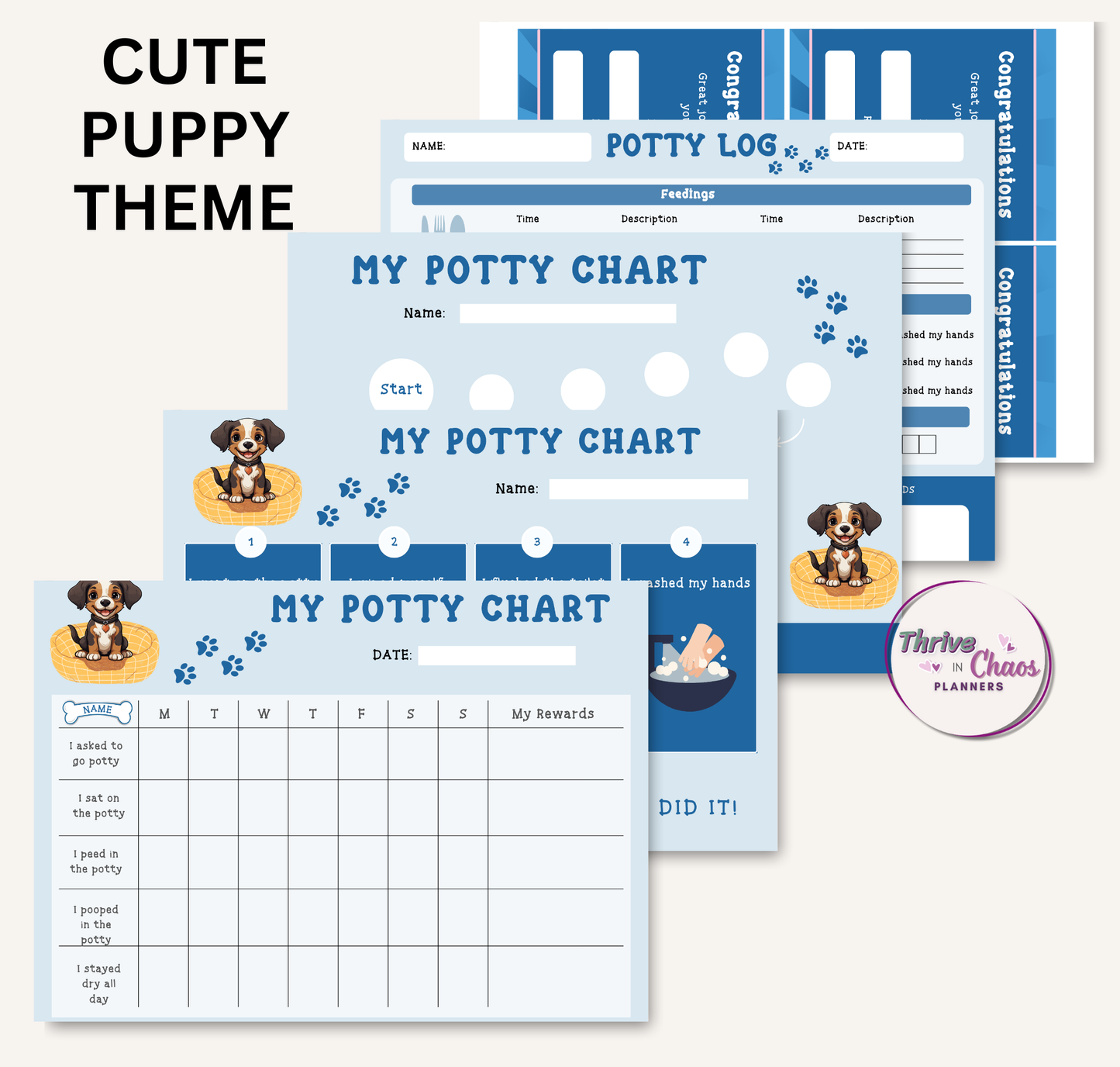 Potty Training Chart for Boys Printable