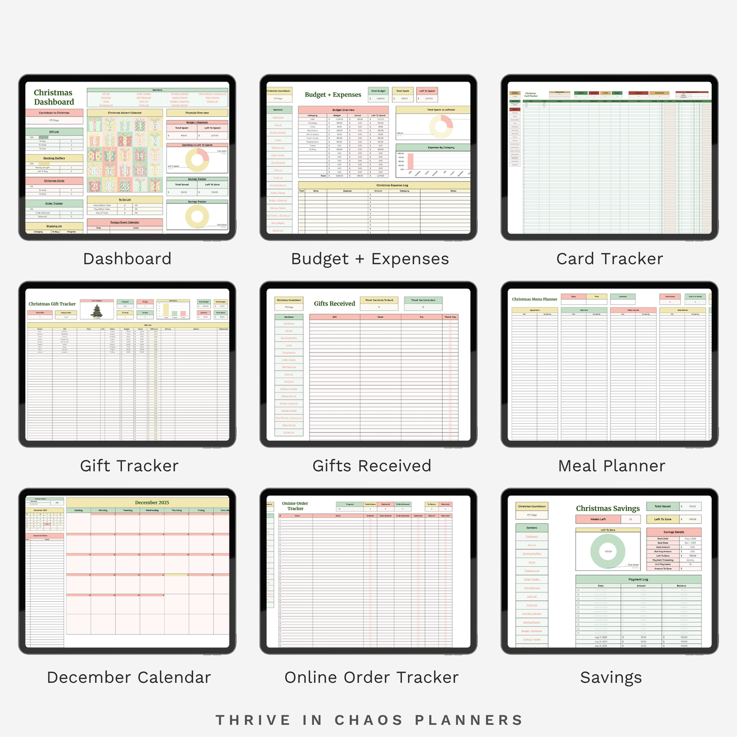 Ultimate Christmas Planner Google Sheet – Digital Holiday Organizer for Gifts, Budget, Cards & More