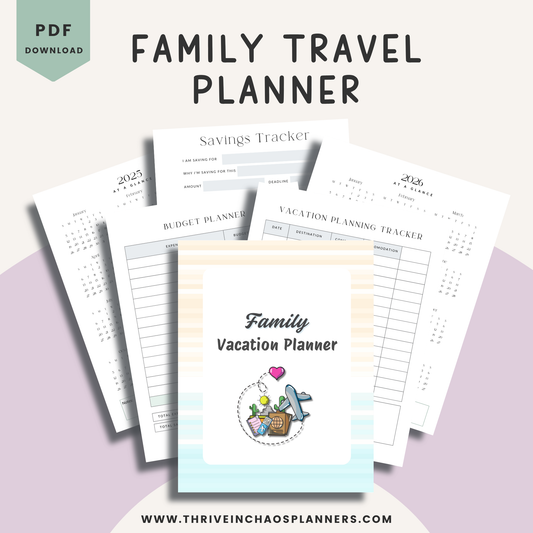Family Vacation Planner Printable – Minimalist 2025–2026 Travel Organizer