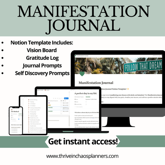 Digital Manifestation Journal Notion Template