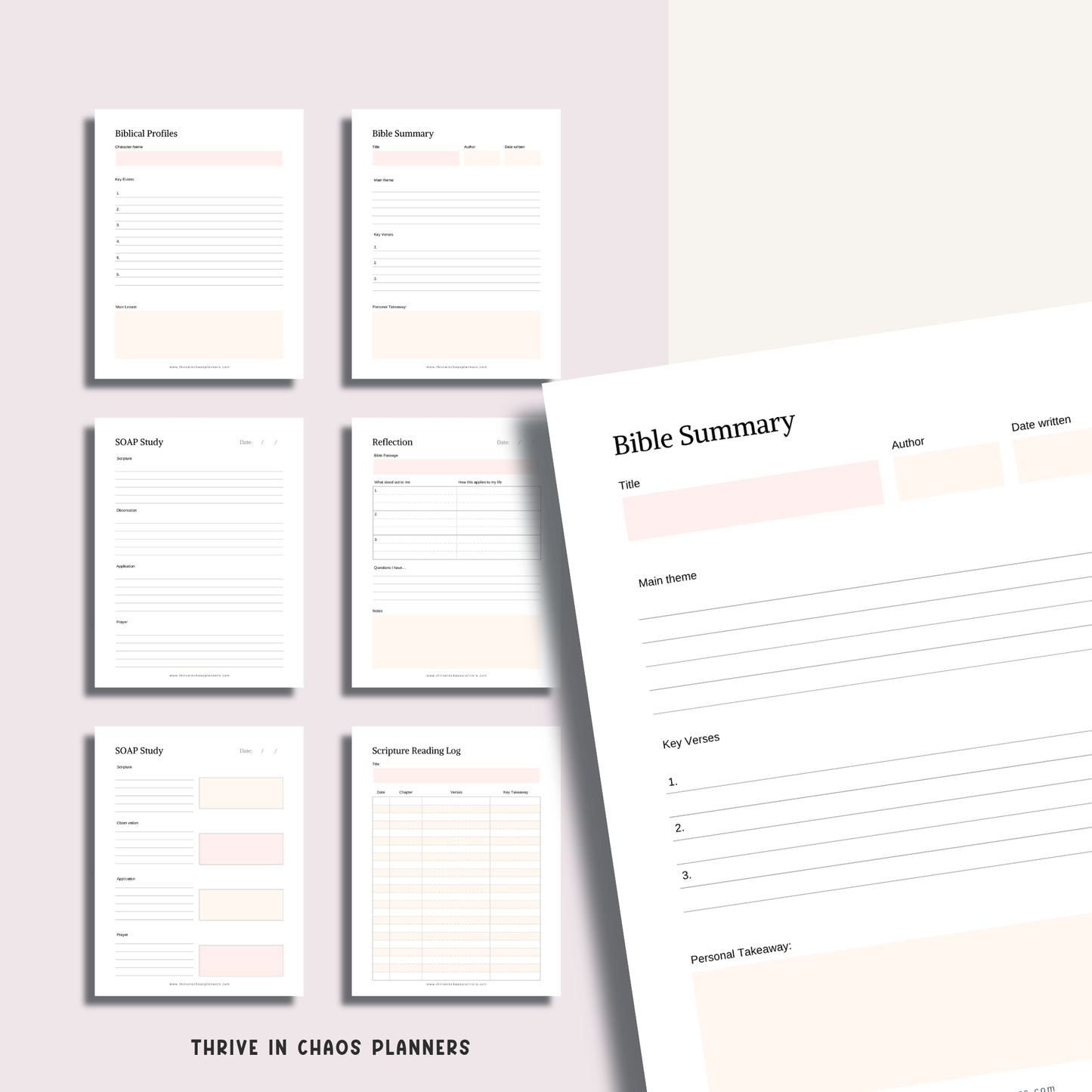 Bible Study Plan Printable PDF – Faith Journal & Bible Reading Tracker