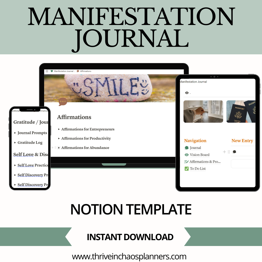 Digital Manifestation Journal Notion Template