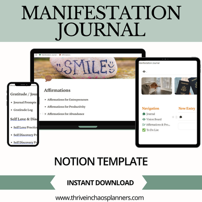 Digital Manifestation Journal Notion Template