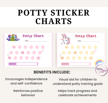 Potty Training Charts for Girls Printable Bundle