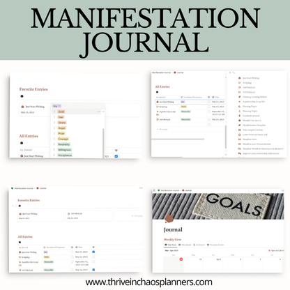 Digital Manifestation Journal Notion Template