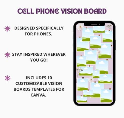 Cell Phone Vision Board Canva Templates
