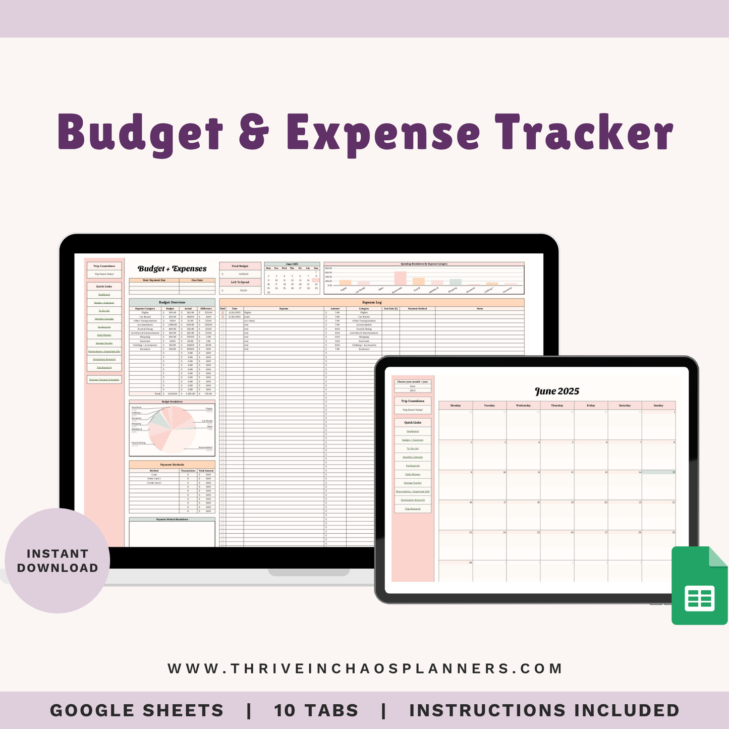 Ultimate Travel Planner Spreadsheet – Digital Google Sheets Trip Organizer & Budget Tracker