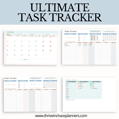 Ultimate Task Tracker + Monthly Calendar Spreadsheet