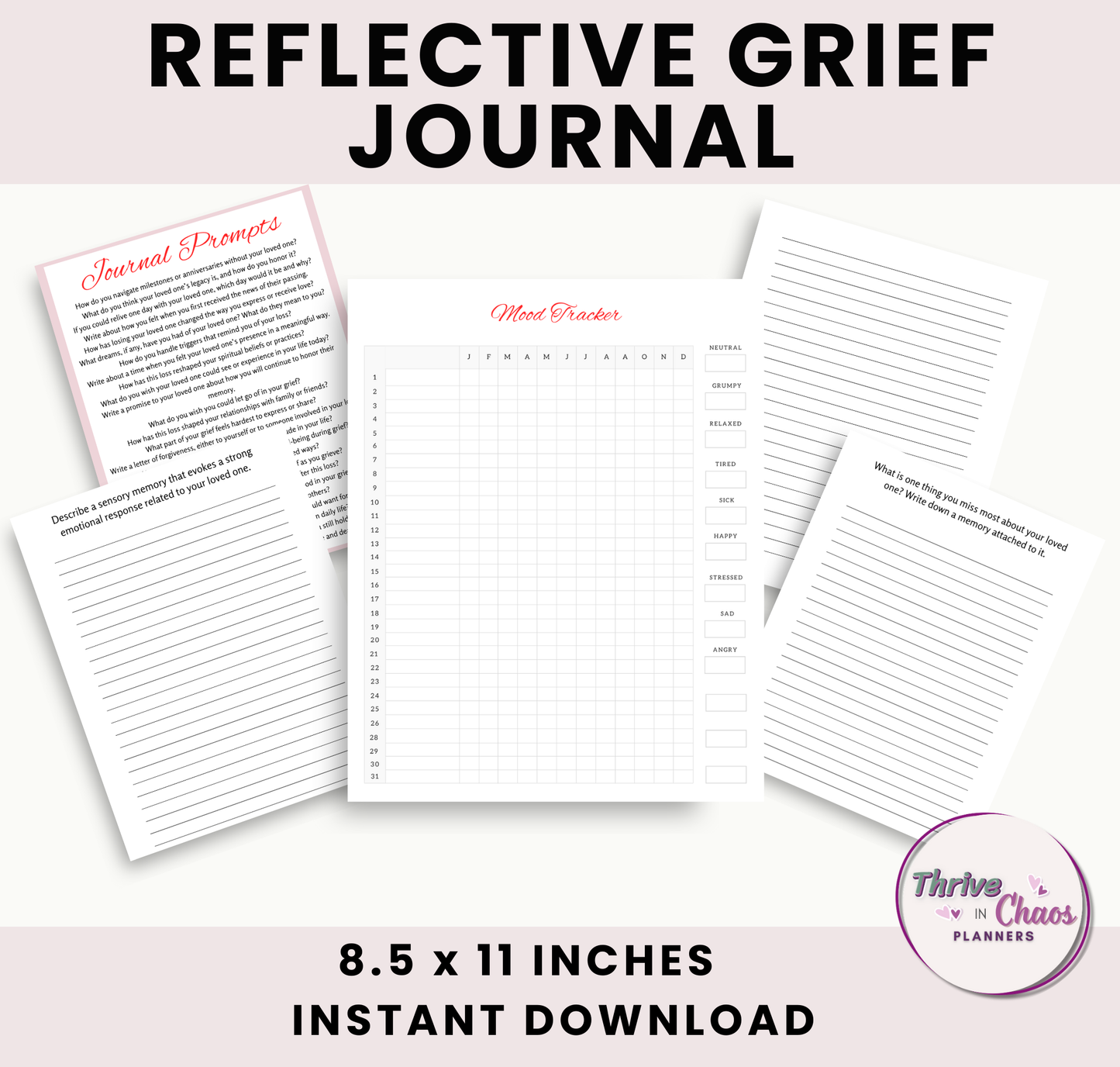 Reflection Journal for Coping with Grief