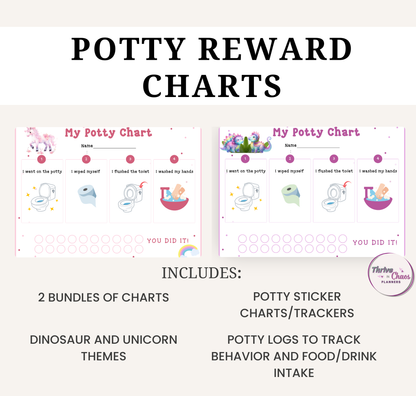Potty Training Charts for Girls Printable Bundle