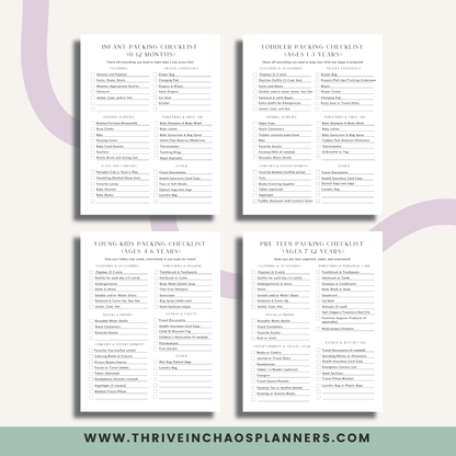 Family Vacation Planner Printable – Minimalist 2025–2026 Travel Organizer
