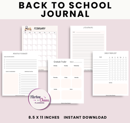 Printable Reflection Journal for Students: Journal Prompts & Undated Monthly Calendar