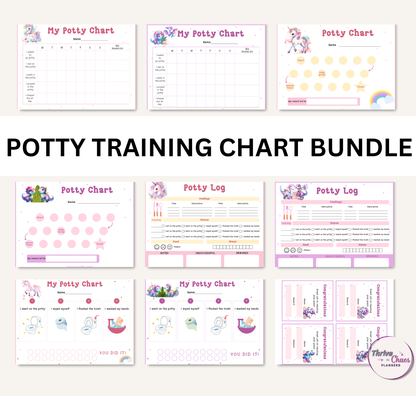Potty Training Charts for Girls Printable Bundle