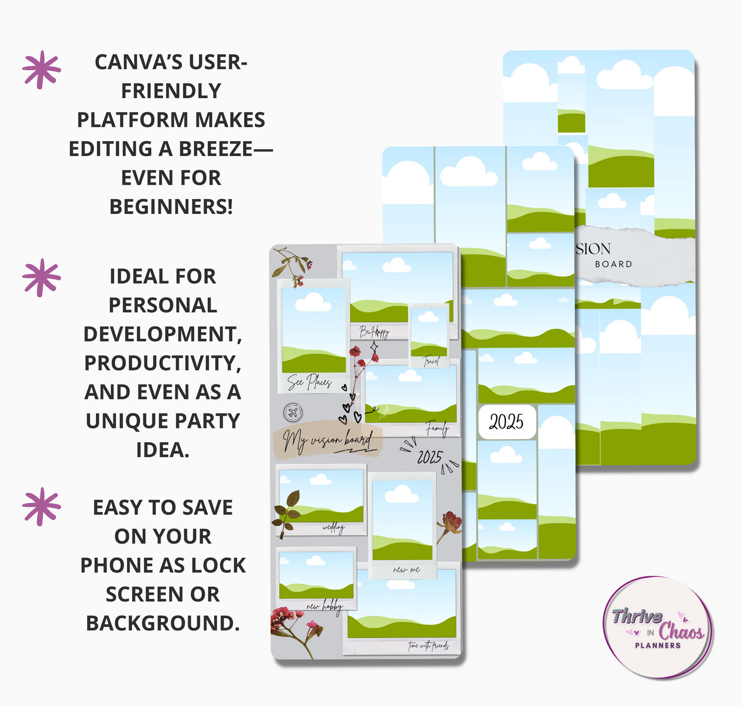 Cell Phone Vision Board Canva Templates