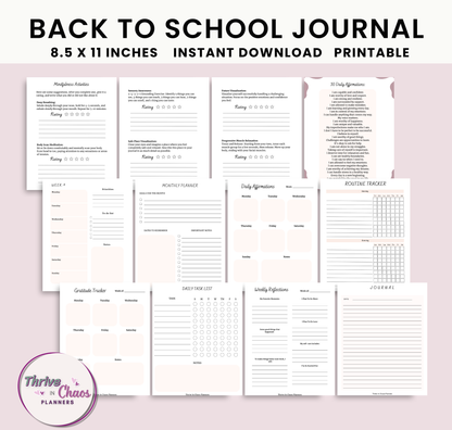 Printable Reflection Journal for Students: Journal Prompts & Undated Monthly Calendar