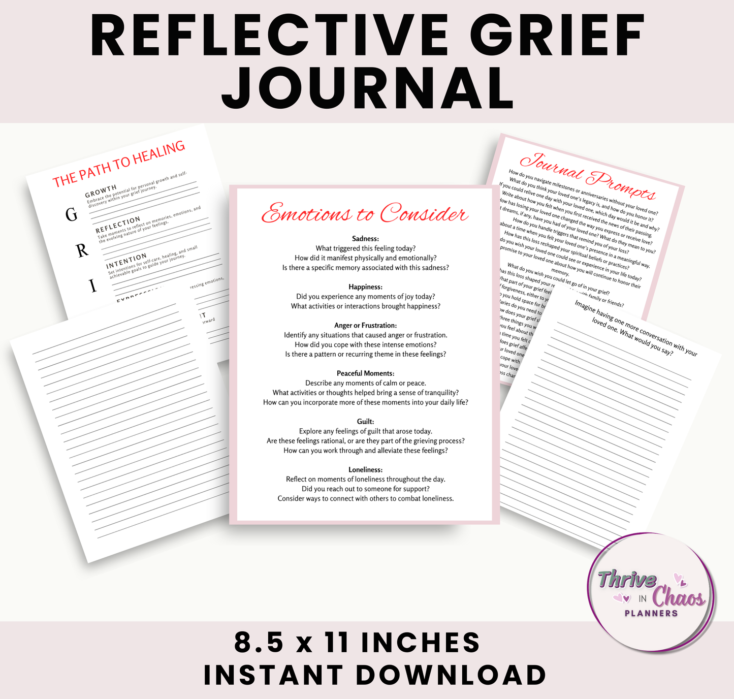 Reflection Journal for Coping with Grief