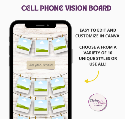 Cell Phone Vision Board Canva Templates