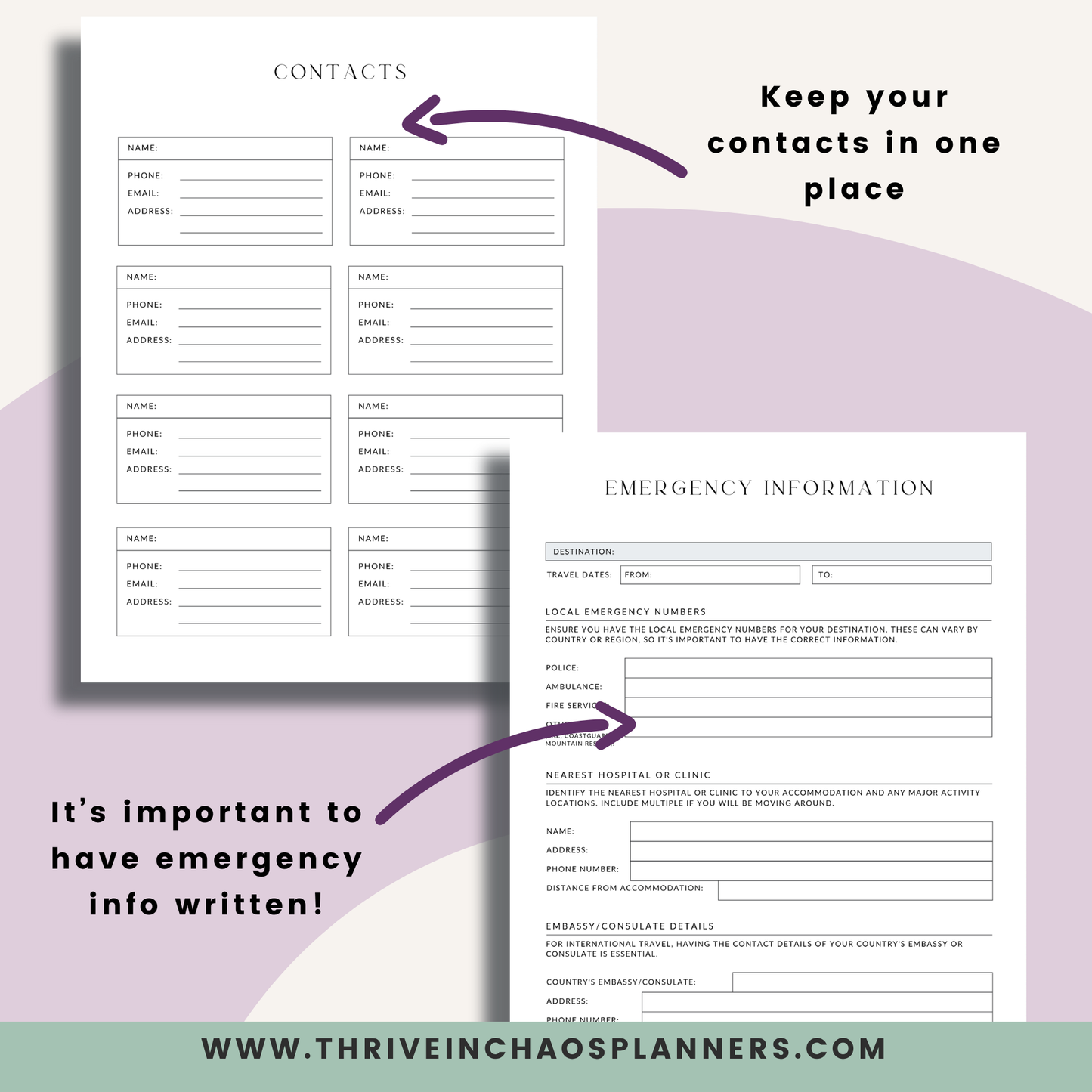 Family Vacation Planner Printable – Minimalist 2025–2026 Travel Organizer