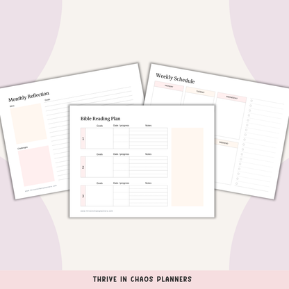 Bible Study Plan Printable PDF – Faith Journal & Bible Reading Tracker