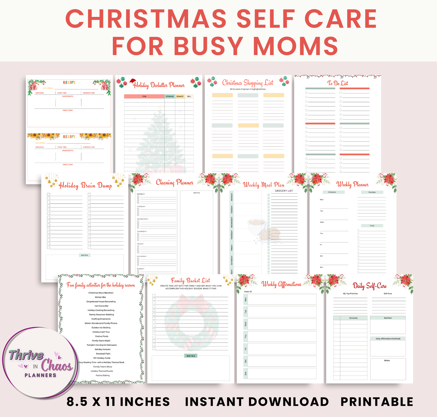 Holiday Haven: Self-Care Planner for Moms, Self-Care Journal