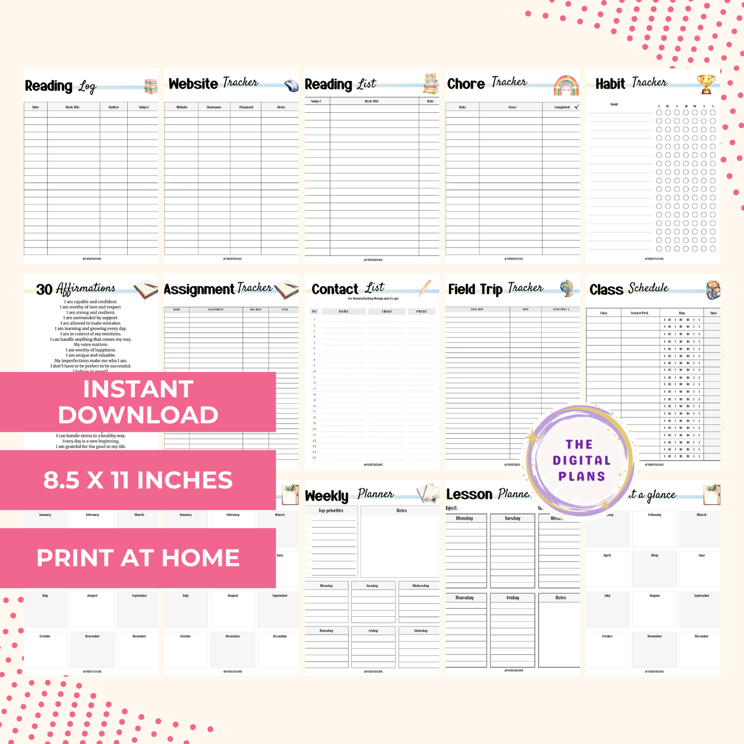 2024-2025 Homeschool Printable Planner, Homeschool Organizer