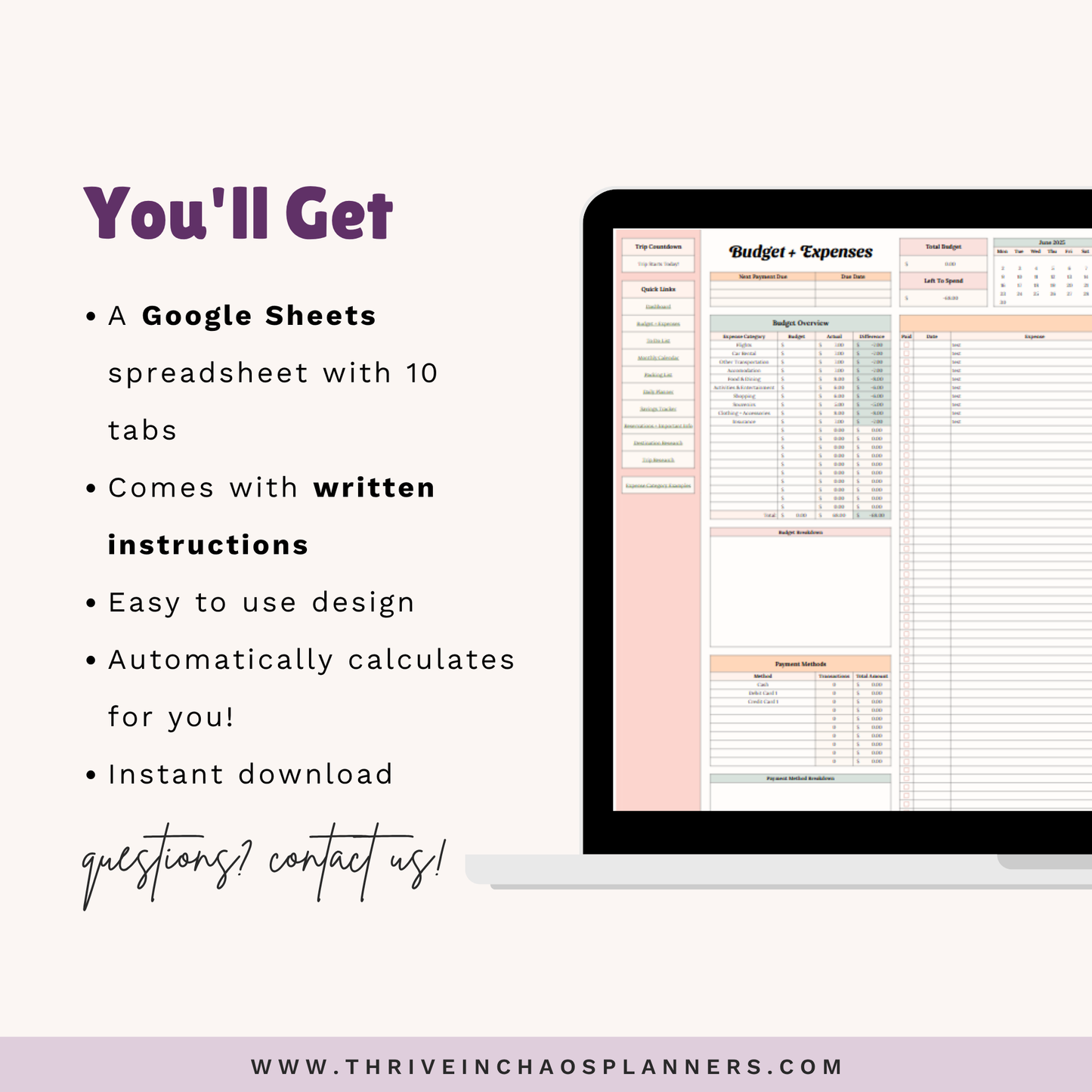 Ultimate Travel Planner Spreadsheet – Digital Google Sheets Trip Organizer & Budget Tracker