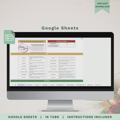 Ultimate Christmas Planner Google Sheet – Digital Holiday Organizer for Gifts, Budget, Cards & More