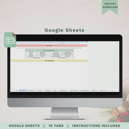 Ultimate Christmas Planner Google Sheet – Digital Holiday Organizer for Gifts, Budget, Cards & More