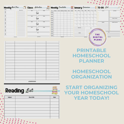 2024-2025 Homeschool Printable Planner, Homeschool Organizer